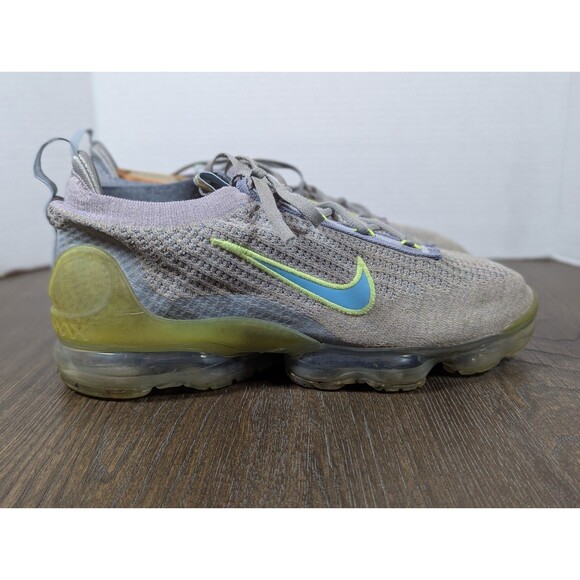 Nike Air Vapormax DH4084-003 Running Sneaker Shoes Mens 9 Gray Neon Green Knit - Picture 8 of 16